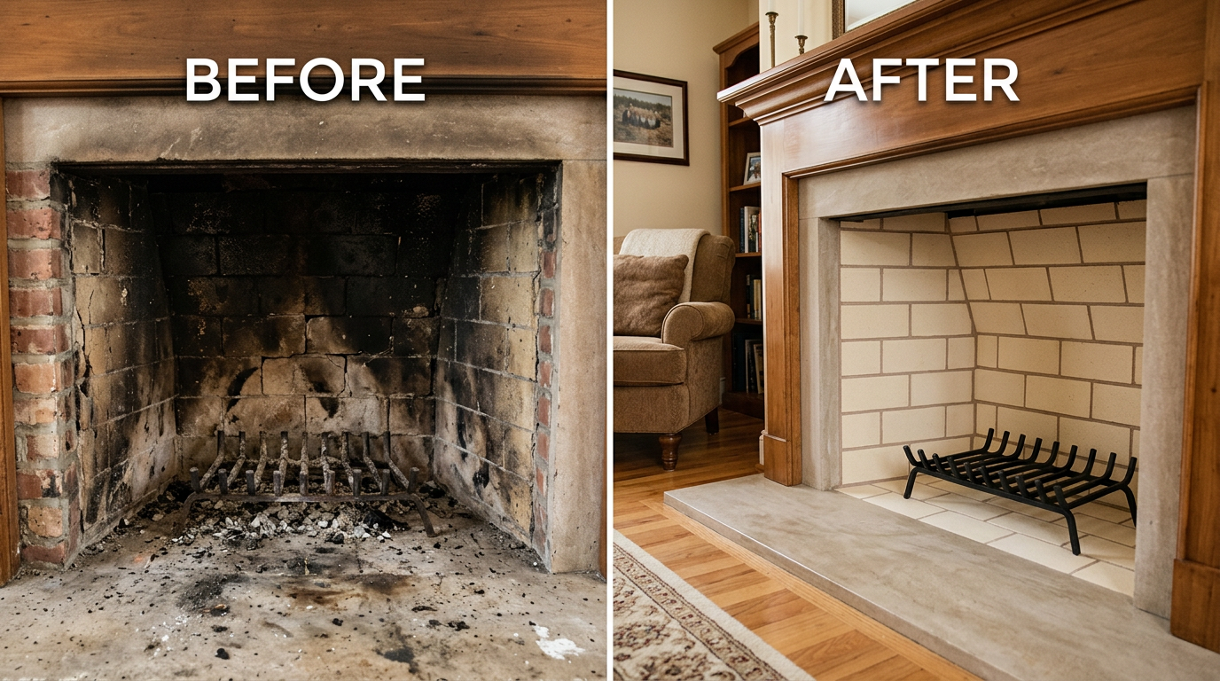Before Fireplace Restoration